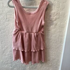 Pink Sleeveless Tiered Dress